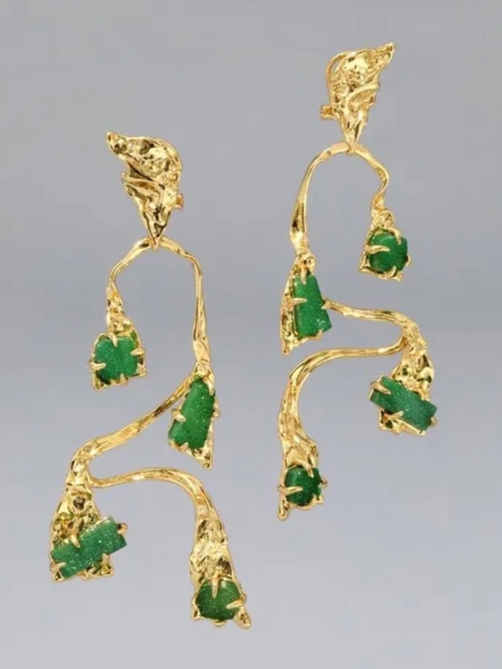 ALEXIS BITTAR Large Mobile Balance Earrings - Green Druzy